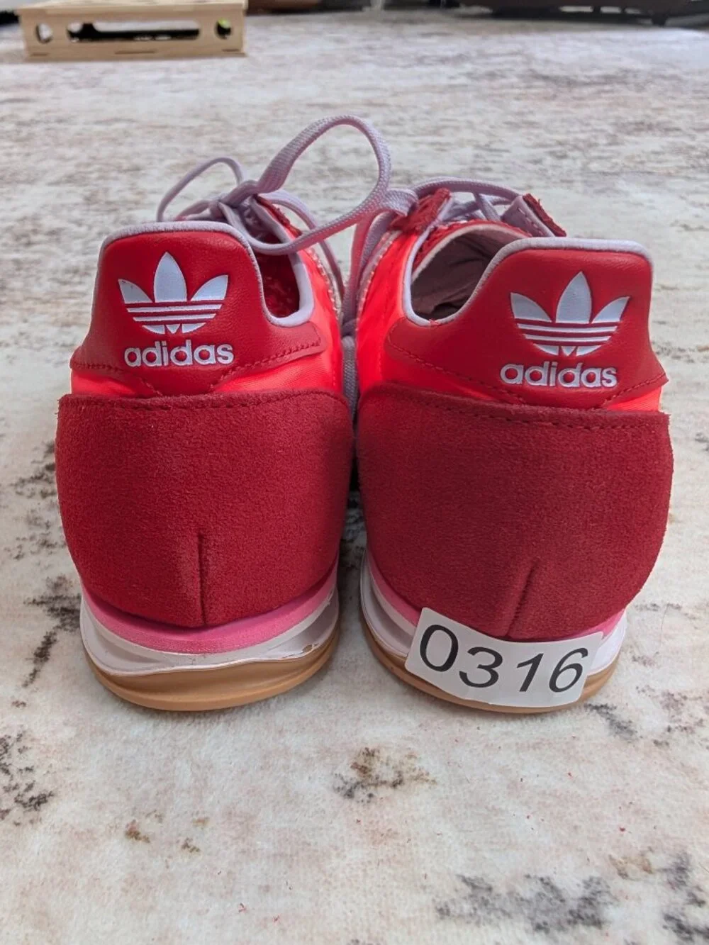 NEW Adidas Retro Sneakers Youth 6 / Women’s 7–7.5 – Red/Pink/Lavender